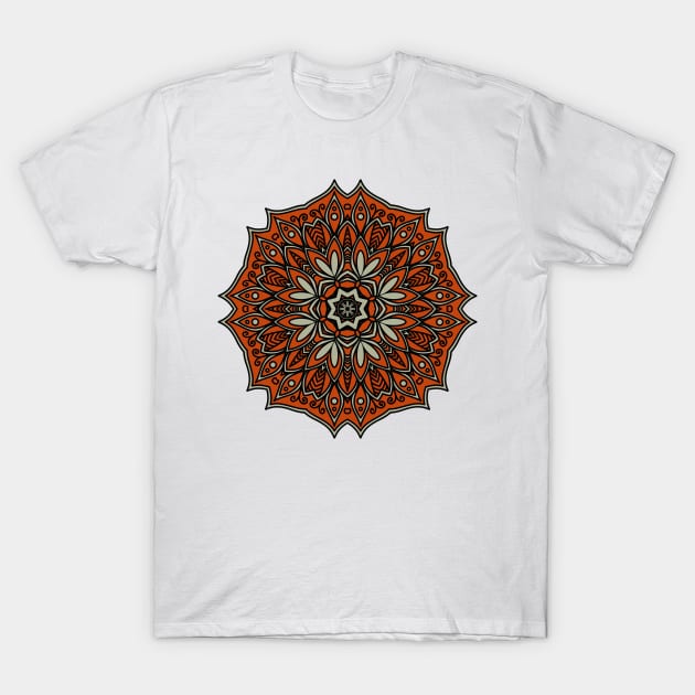 Mandala red and green T-Shirt by AllPrintsAndArt